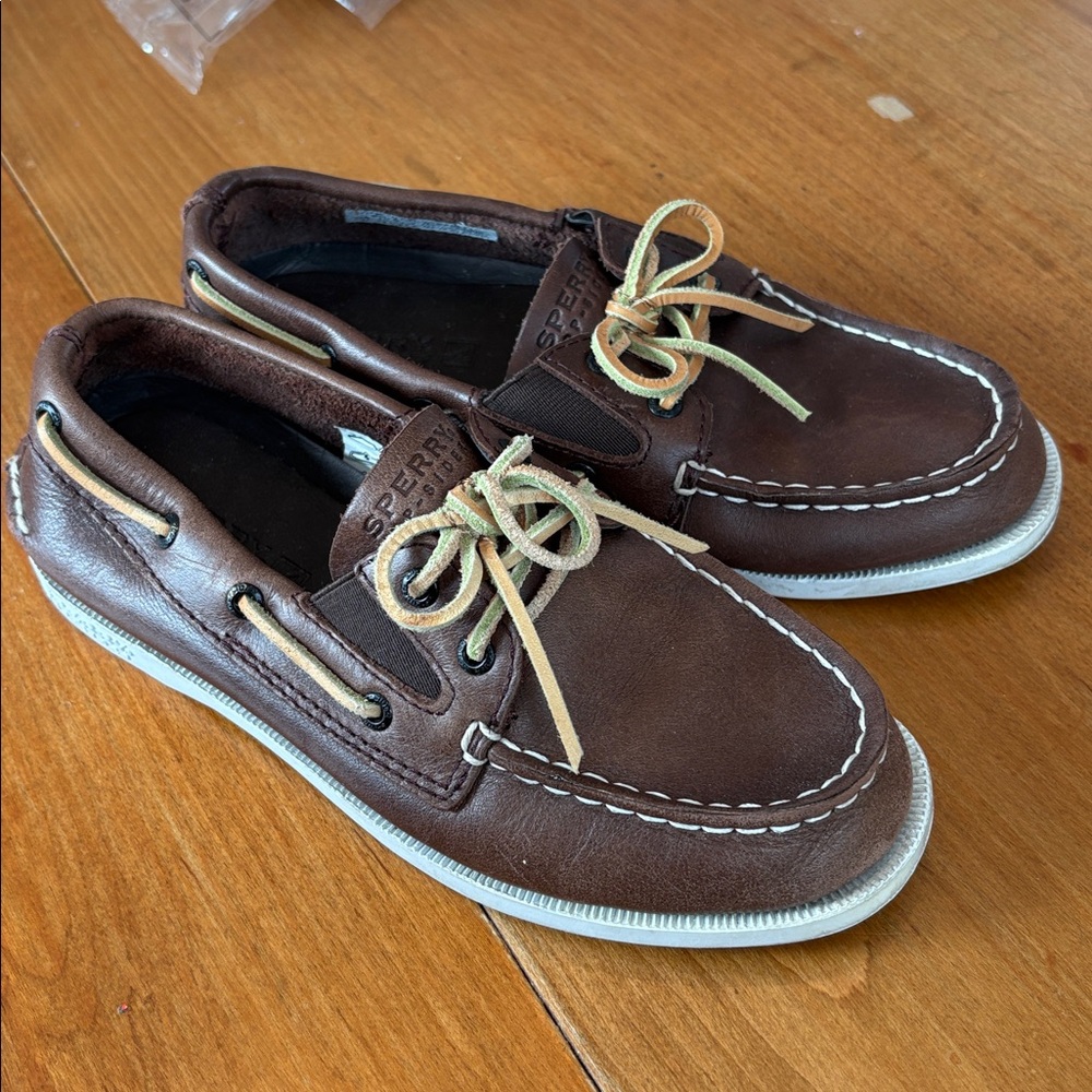 Sperry Dark Brown Leather Boat Shoes